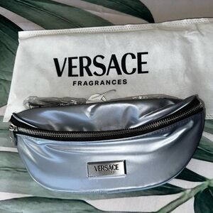Versace Metallic Silver Fanny Pack